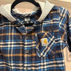 Carhartt Boys' S Plaid Hooded Flannel Shirt